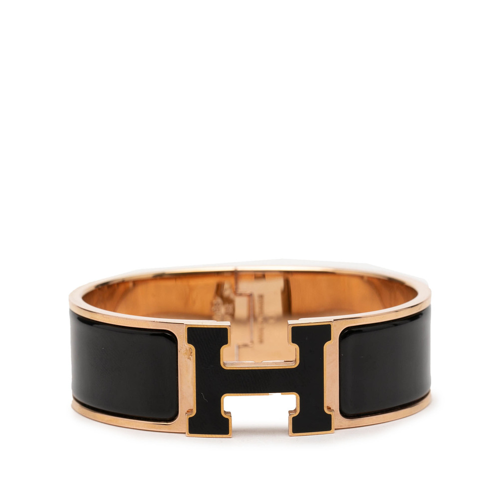 Pre-Loved Hermes Wide Enamel Clic Clac H Bracelet GM